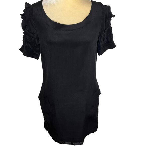 Paul & Joe Sister Black Silk Shift Dress with Pockets Size 40 US 8 C2-40 - Picture 1 of 11